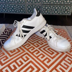 White leather Adidas sneakers